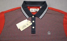 Penguin Logo Mens Lava Falls Red Geo Print SS Polo Golf Shirt  NWT  M  $69