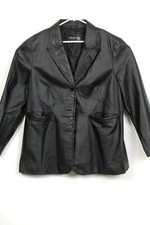 Venezia Jeans Womens Leather Jacket Black Plus Size Xxl