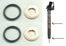 Set of 2 Diesel Fuel Injector Install Kit for 11-18 Ford Trucks Copper Washer