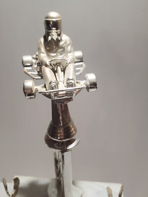 Vintage Go Kart Track Race Trophy 1970-1980 Marble Eagle Man Cave Garage Art