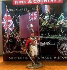 RETIRED Napoleonic Coldstream Guard Officer w/ Regt. Colour King  Country NA126
