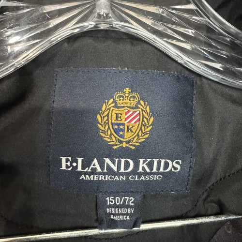 E-land Kids America Classic Rain Coat Unisex Blue Hood (Size: 150/72) Sz 11/12 - Picture 6 of 12