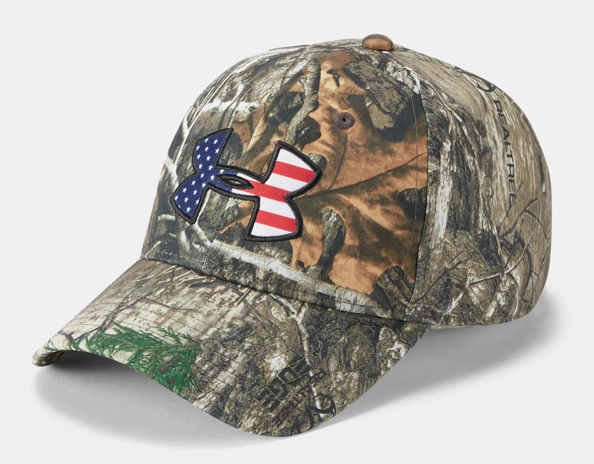 Under Armour Men's Camo Big Flag Logo Hat 1300488-991 Realtree Edge OSFA