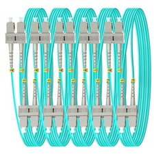 5Pack 1M 3FT OM3 SC To SC Multimode Fiber Patch Cable 10G/40G 50/125um LSZH
