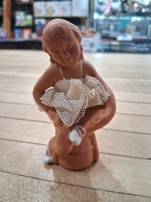 Spanish Terracotta Ballerina Figurine with Lace Tutu
