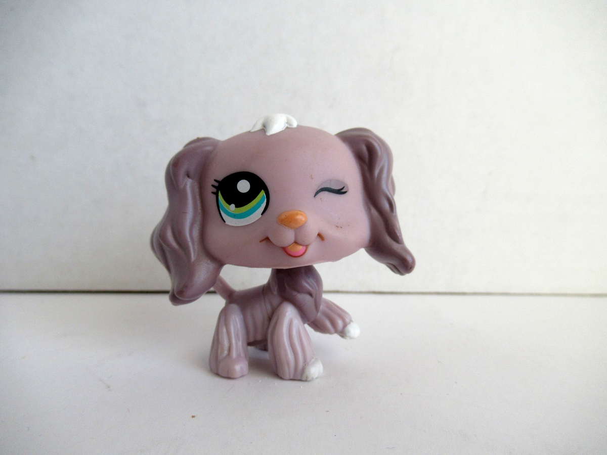Littlest Pet Shop LPS #1373 - Chien Épagneul - Hasbro - Authentique - Occasion