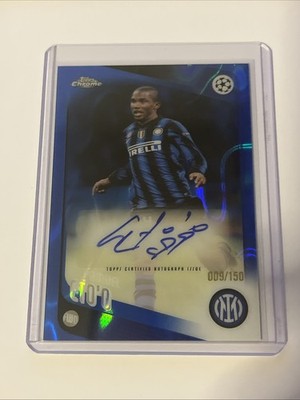 2026 Topps Chrome UEFA Samuel Eto'O Blue Lava Auto 9/150 Jersey # Color Match