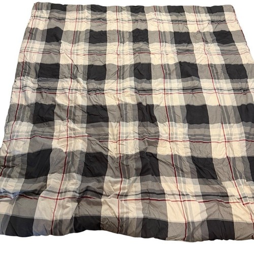 Cuddl Duds Reversible Plaid Full / Queen Bed Comforter Cozy Black Red 90 x 95 - Picture 5 of 9