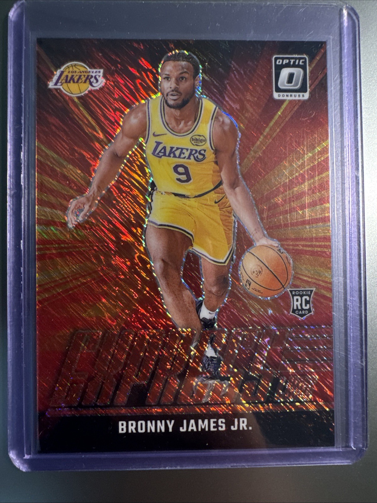 2024-25 Panini Donruss Optic Express Lane Red Shimmer #4 Bronny James Jr. RC /75