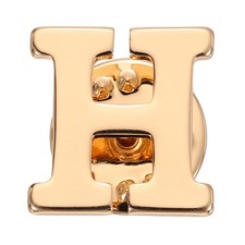 Letter Lapel Pins, Initial Alphabet Collar Pins, Gold Tone, Letter H