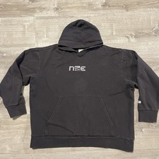 Vintage 90s Y2K Nike Center Swoosh Hoodie Mens XL Black Sweatshirt