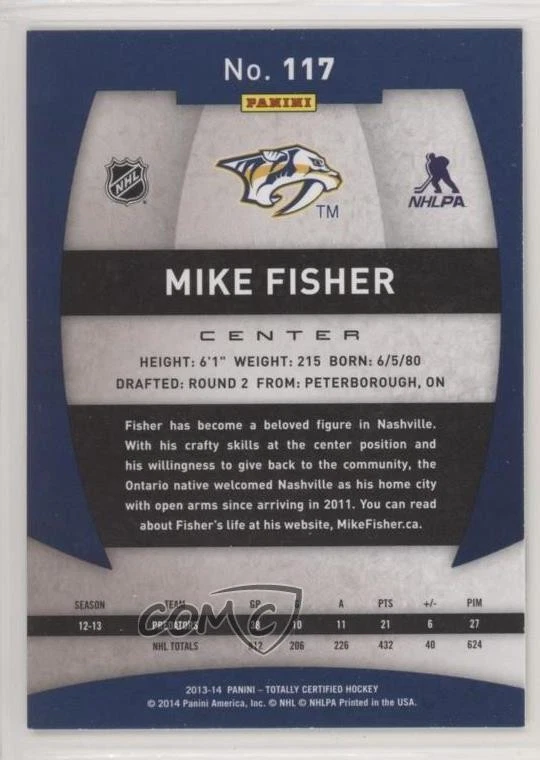 2013-14 Totally Certified Mike Fisher #117 - Image 2 of 2