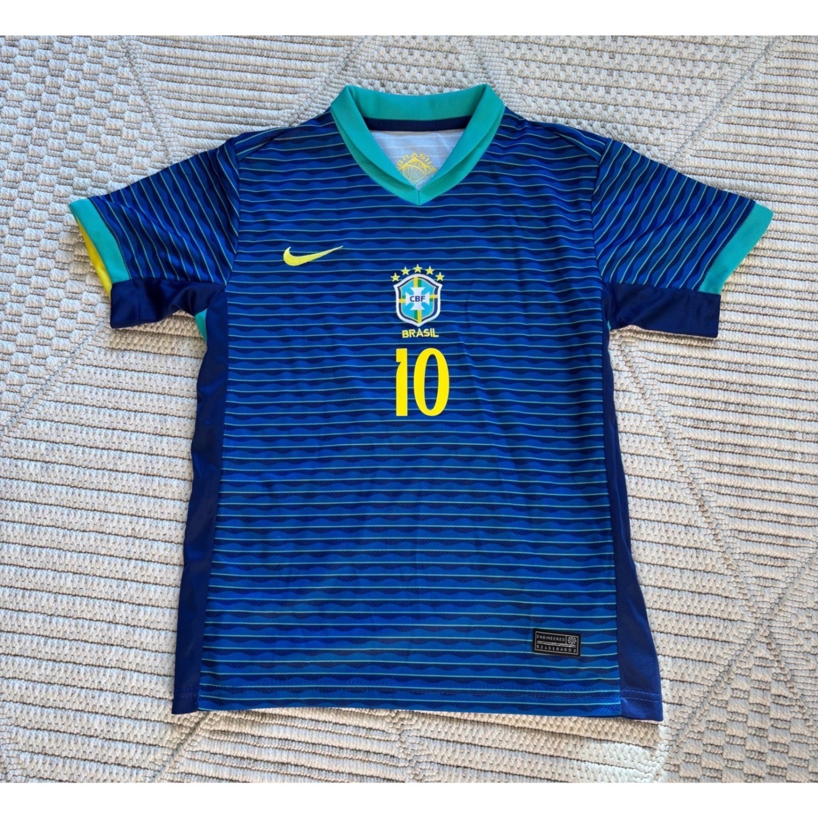 2024/25 Brazil Away Jersey #10 Neymar Jr Nike Copa America Brasil Blue Size 28