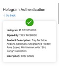 TREY McBRIDE SIGNED ARIZONA CARDINALS RAVE SPEED MINI HELMET FANATICS w/script — photo 7