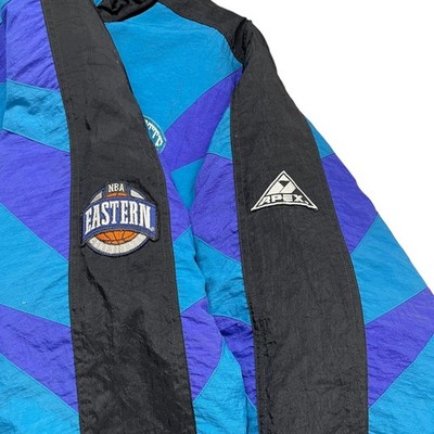 VTG 90s NBA CHARLOTTE HORNETS APEX ONE FULL ZIP PUFFER JACKET SIZE