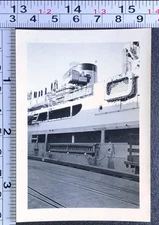Ship Travel Transportation Decks Boat Cargo Steam Old BW Photo Snapshot