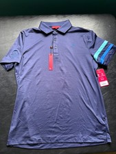 NWT MEN'S REDVANLY HEYWARD POLO, SIZE: M, COLOR: MIDNIGHT NAVY M6.12