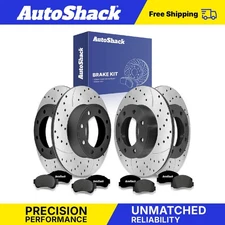 Front Rear Drilled Slotted Brake Rotors Ceramic Pads for Ford F-250 Super Duty