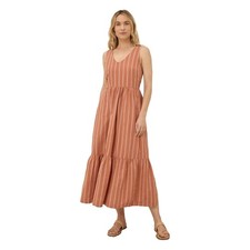 Pact Canopy Linen Easy Tank Dress Womens S Striped Organic Cotton Midi