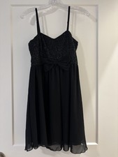 Sparkly Bow Black Party Dress and Glitter Sparkles Size Medium Forever 21 tulle