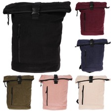 Großer Damen Roll up Rucksack Cord Tasche Kurier Rollup Bag Tasche