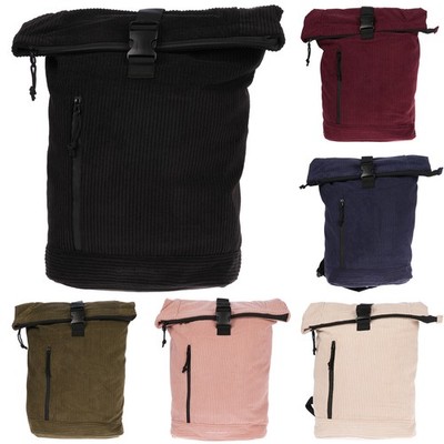 Großer Damen Roll up Rucksack Cord Tasche Kurier Rollup Bag Tasche