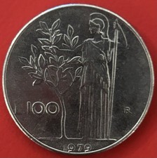 100 LIRE ( 1979 ) • Moneta Repubblica Italiana • Minerva • SPL