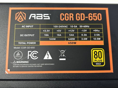 ABS CGR GD-650  Power Supply for PC [650W / 80+ Gold]    07065