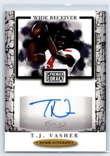 2021 SAGE Premier Draft T.J. Vasher Rookie Auto Black Parallel RC #A171