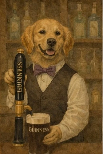 Guinness Beer Advertising Poster Bar Pub Decor 12x8in Metal Sign Dog Vintage ii