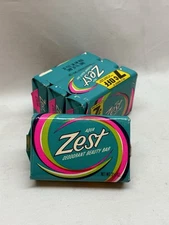 VTG  ZEST AQUA BATH SIZE BAR SOAP LOT OF 4 SEALED RARE 1970 6cent Off 3 3/4 Oz