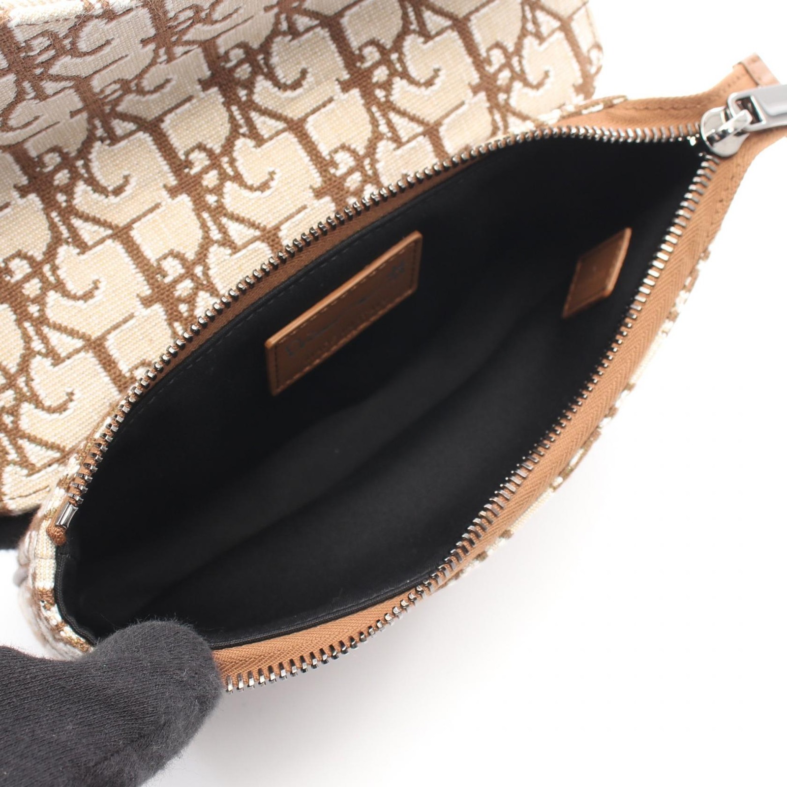Christian Dior TRAVIS SCOTT CACTUS JACK SADDLE Pouch Mini Bag canvas Beige Used image 3