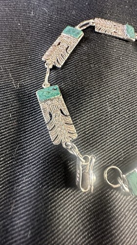 Antique Peruvian 925 Sterling Silver Inca Bracelet 7" - Picture 5 of 10