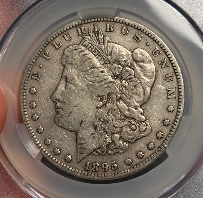 (#103037) Morgan Dollar: 1895 S.  CACG  VF details. key date!  (see video!)