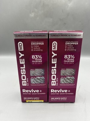 Lot Of 2 Bosley MD Revive + Densifying Hair Regrowth Serum for Women 1 fl oz NEW