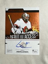 2023-24 UD Credentials Leevi Merilainen Debut Ticket Access Auto Orange /45