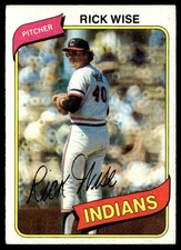 1980 Topps Rick Wise Cleveland Indians #725