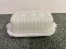 Anchor Hocking MINI Half Stick Milk Glass Butter Dish