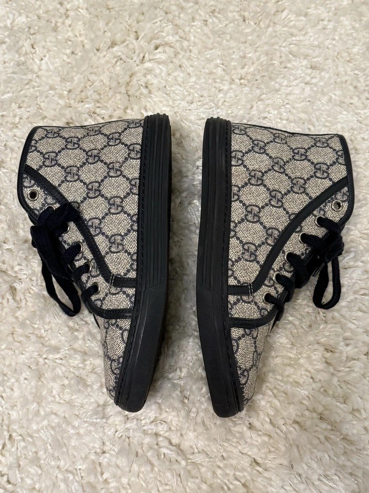 KIDS Gucci GG Supreme High Top Sneakers Sz 33 - Image 4 of 4