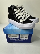 Size 2 - Girls DOUBLE PLATINUM Black Dance Sneakers KIZCBLK02 NEW W/BOX