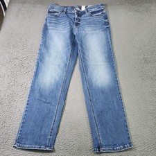 Time And Tru Jeans Womens 14 Blue Medium Wash High Rise Straight Leg Denim Pants