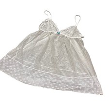 Victorias Secret Angels Babydoll Nightie Chemise White Lace Sheer Size M