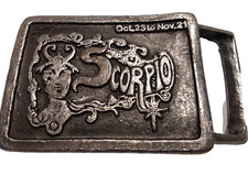 ORIGINAL 1970's Zodiac Sign Scorpio Scorpion Belt Buckle Astrology Horoscope