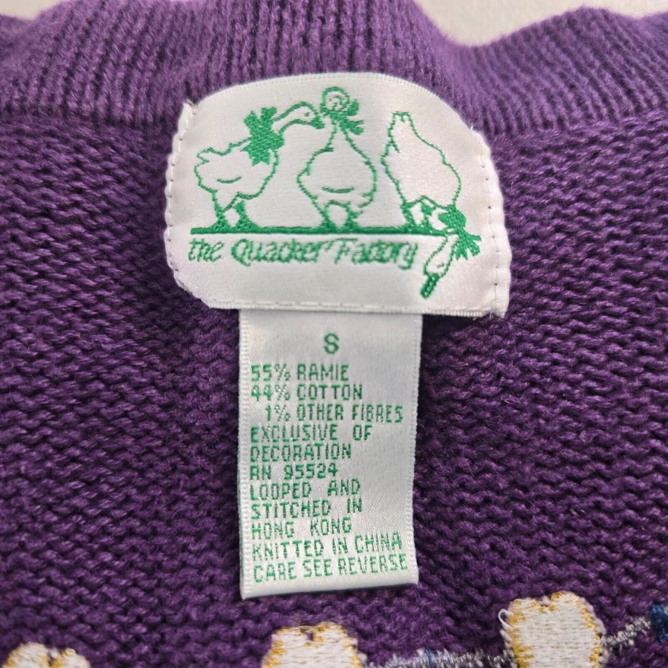 The Quacker Factory Cardigan Women's Small Purple Colorful Buttons Spring - Image 4 of 4