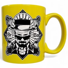 Just Funky Breaking Bad Heisenberg Yellow Ceramic Coffee Mug 4.5" Read All