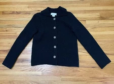 Vintage Susan Bristol Cardigan Sweater Women's S Black Knit Collared  Hong Kong