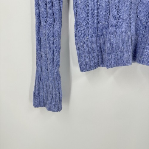VTG Womens L Y2K Aeropostale Ramie Rabbit Hair Blend Sweater Cableknit Purple - Picture 4 of 9