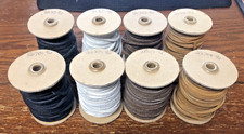 LOT OF 8 Flat Leather String Cord Suede Leather Strip SPOOLS  4-COLORS