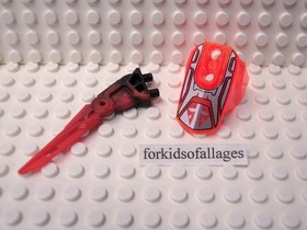 LEGO Hero Factory 90640pb002 Armor 4 Trans-Neon Orange & Rubber Claw Fangz 2233