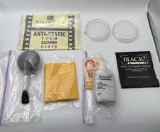Vintage Film Camera Lens Cleaning Kit Lot Blacks Anti Static Cloth Blower Brush